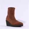 Miss Elastic Wedge Sock Boot - Tabacco Brown